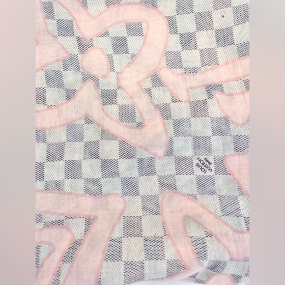 247 Louis Vuitton Damier Azure, 100% Cotton Wrap/Scarf - Picture 2 of 5